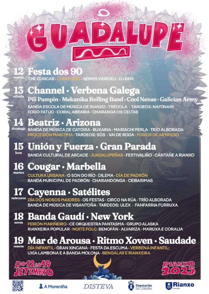 En este momento estás viendo PROGRAMA DE FIESTAS DE LA GUADALUPE EN RIANXO 2025