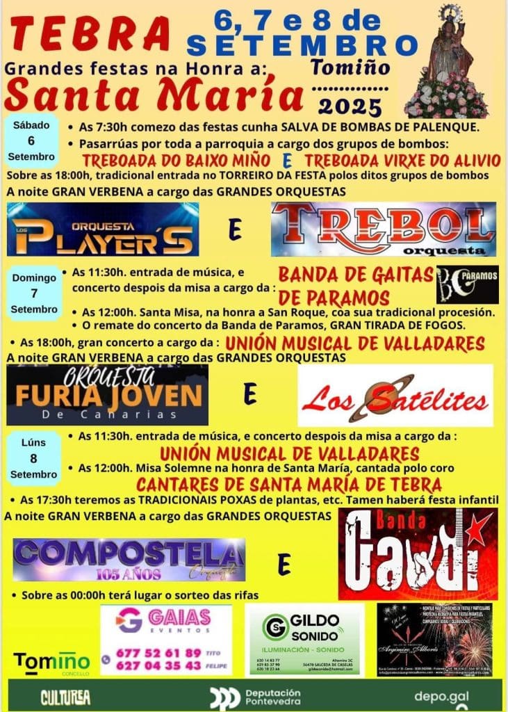 En este momento estás viendo programa de Fiestas de Santa María de Tebra 2025 (Tomiño, Pontevedra)